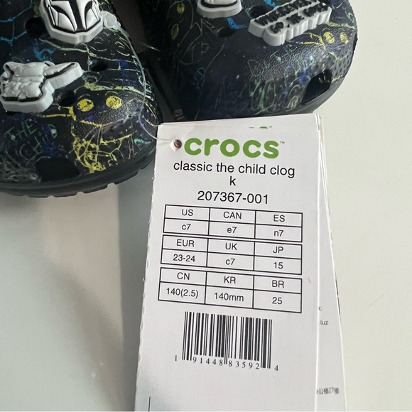 Crocs Kids' Classic Star Wars Grogu Clogs | Baby Yoda Shoes | Water Shoes Sz c7 - Picture 6 of 6